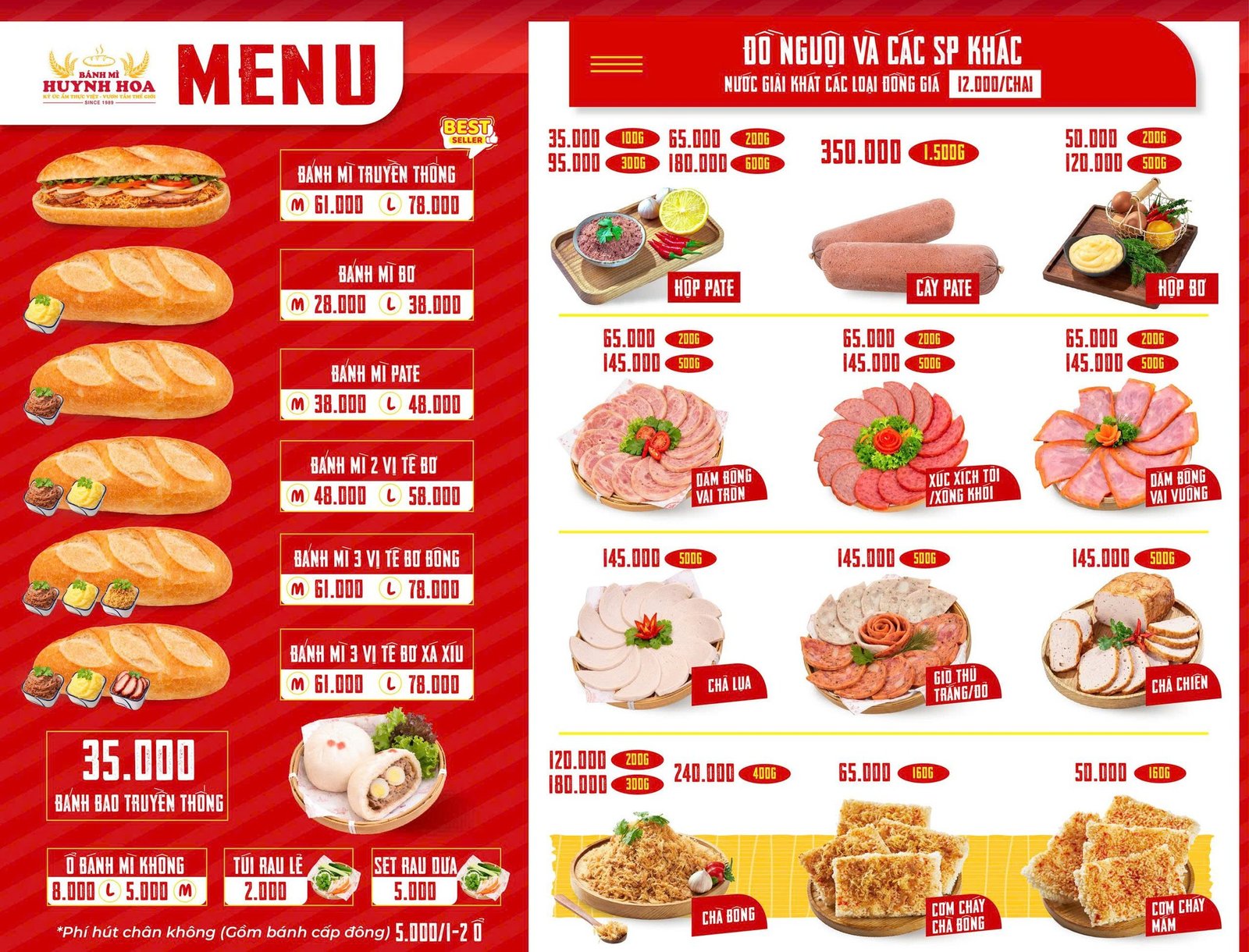 Bảng Giá Bánh Mì Huỳnh Hoa Mới Nhất Kèm Menu Chi Tiết 2 Báng giá bánh mỳ Huỳnh Hoa