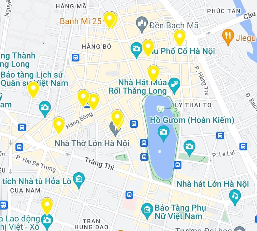 Bản đồ các tiệm bánh mì ngon ở Hà Nội
