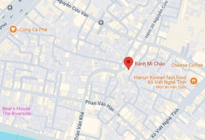 Bản đồ vị trí quán bánh mì chảo Bình Thạnh Nguyễn Cửu Vân