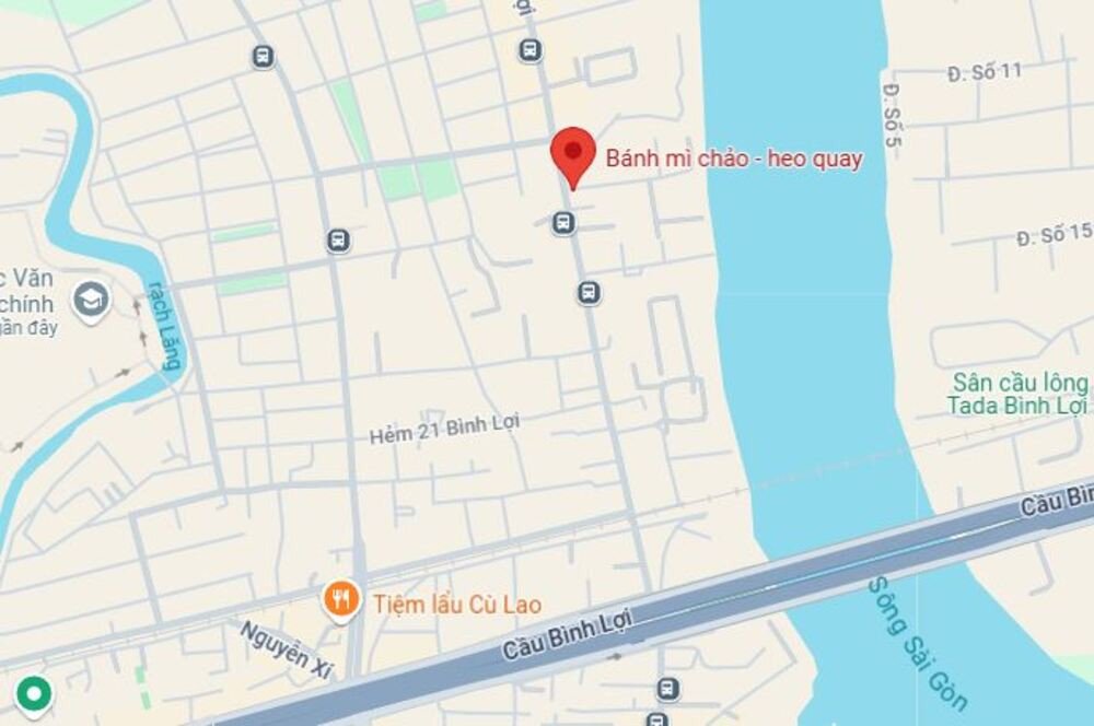 Bản đồ vị trí quán Bánh Mì Chảo – Heo Quay trên đường Bình Lợi Bình Thạnh