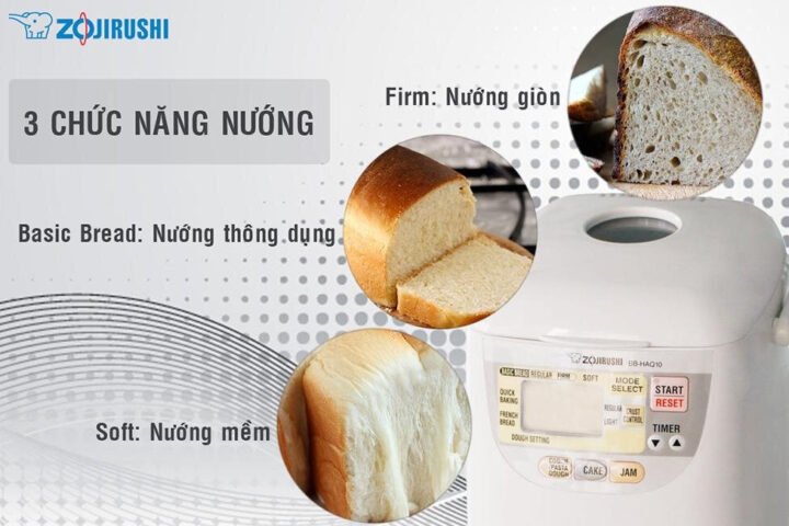 Bảng điều khiển đa năng của máy làm bánh mì Zojirushi nội địa Nhật với các chế độ nướng.