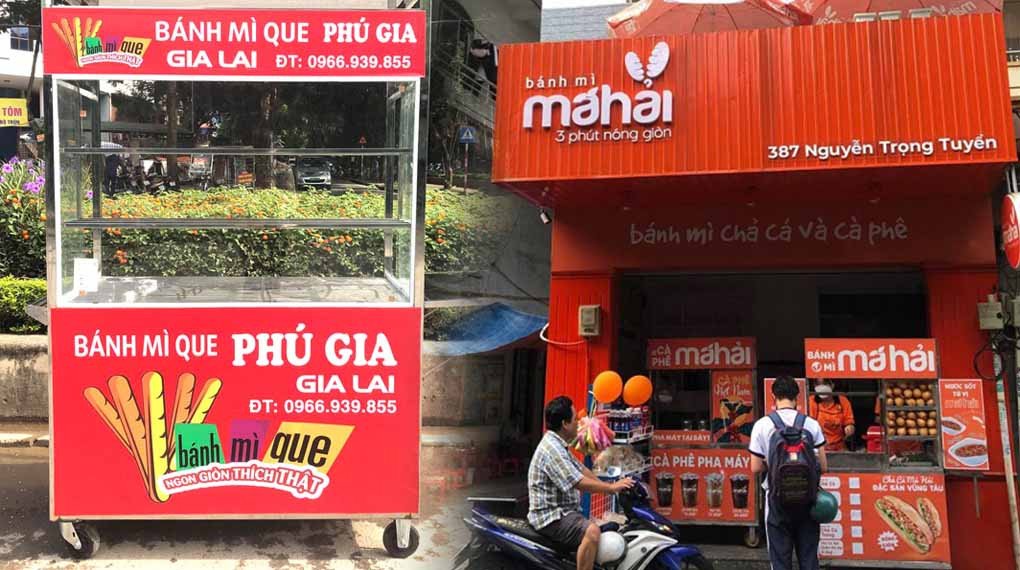 Bảng hiệu cho xe bánh mì di động