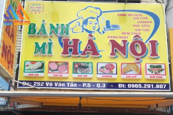 Bảng hiệu xe bánh mì truyền thống