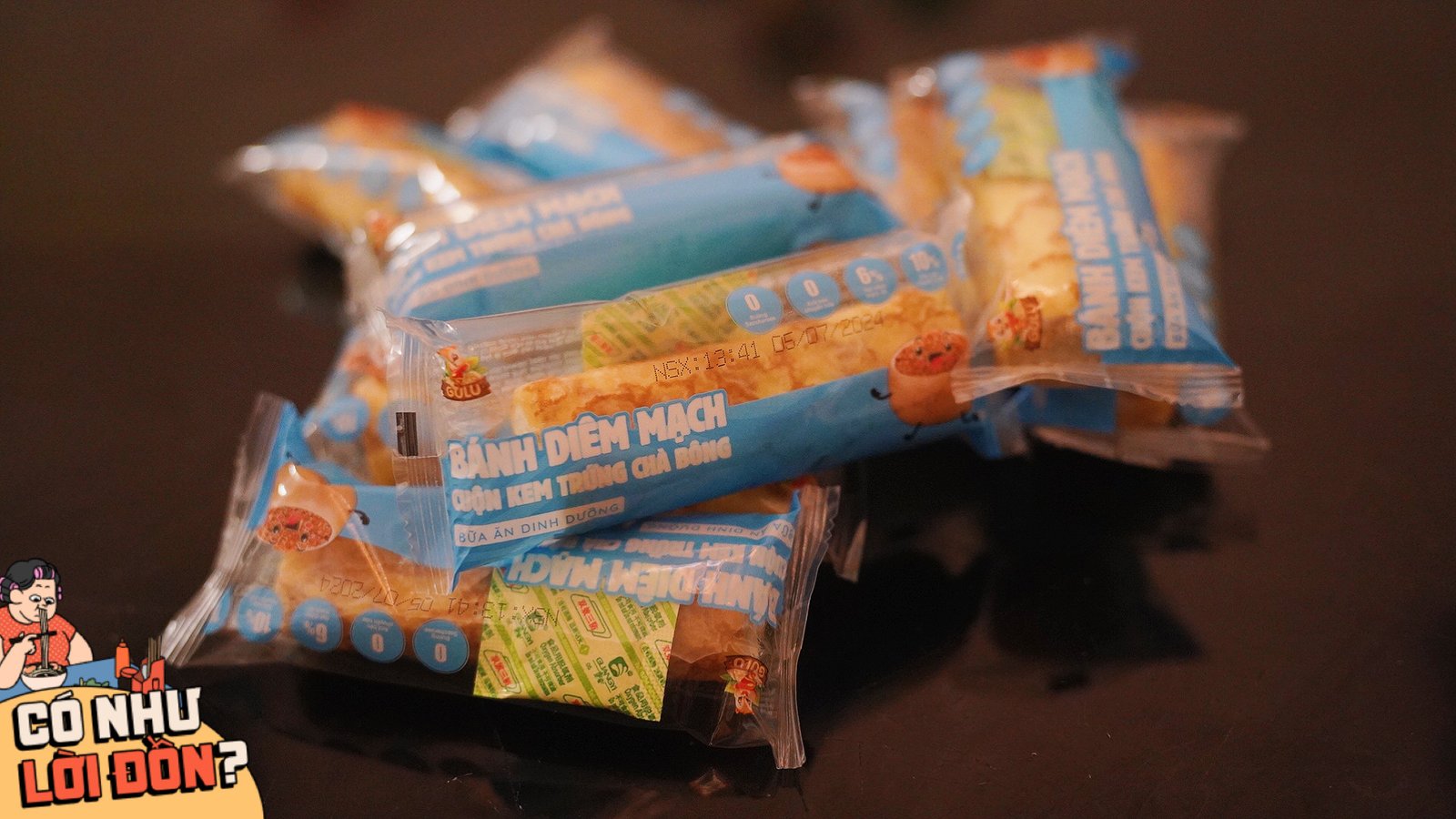 Bánh diêm mạch cuộn kem trứng chà bông Hằng Du Mục đã cắt