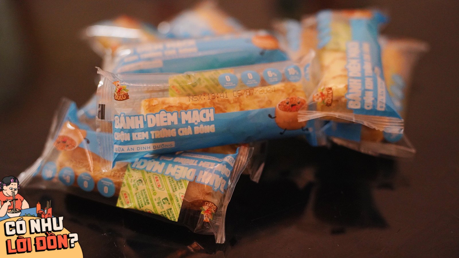 Bánh diêm mạch cuộn kem trứng chà bông Hằng Du Mục