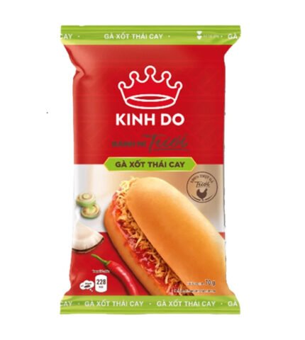 Bánh mì ăn sáng Kinh Đô gà xốt Thái cay thơm ngon