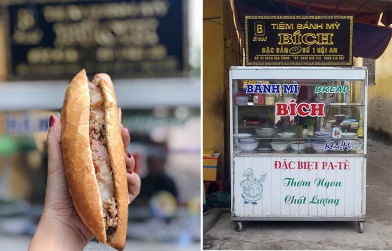 Bánh mì Bà Bích Hội An với lớp vỏ giòn rụm và pate đặc biệt