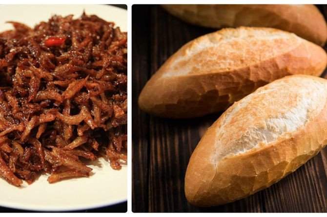 Bánh mì cá khô rim đậm đà hương vị biển