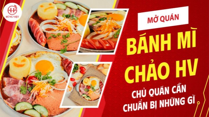 Bánh mì chảo với đa dạng nguyên liệu và bánh mì giòn, hình ảnh minh họa cho mô hình kinh doanh bánh mì chảo.