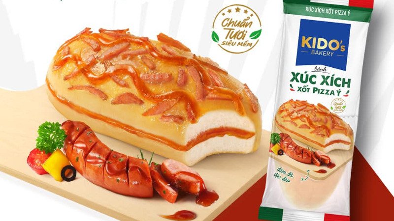 Bánh mì KIDO vị xúc xích xốt pizza Ý, một lựa chọn tiện lợi cho bữa sáng