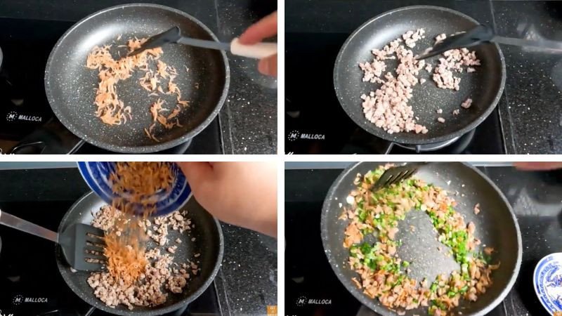 Bánh mì mỡ hành nước cốt dừa: Nhân thịt tép mỡ hành chuẩn vị