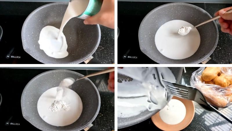 Bánh mì mỡ hành nước cốt dừa: Nước cốt dừa sánh mịn