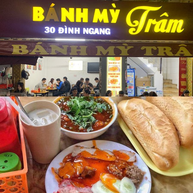 Bánh mì nóng giòn chấm sốt vang