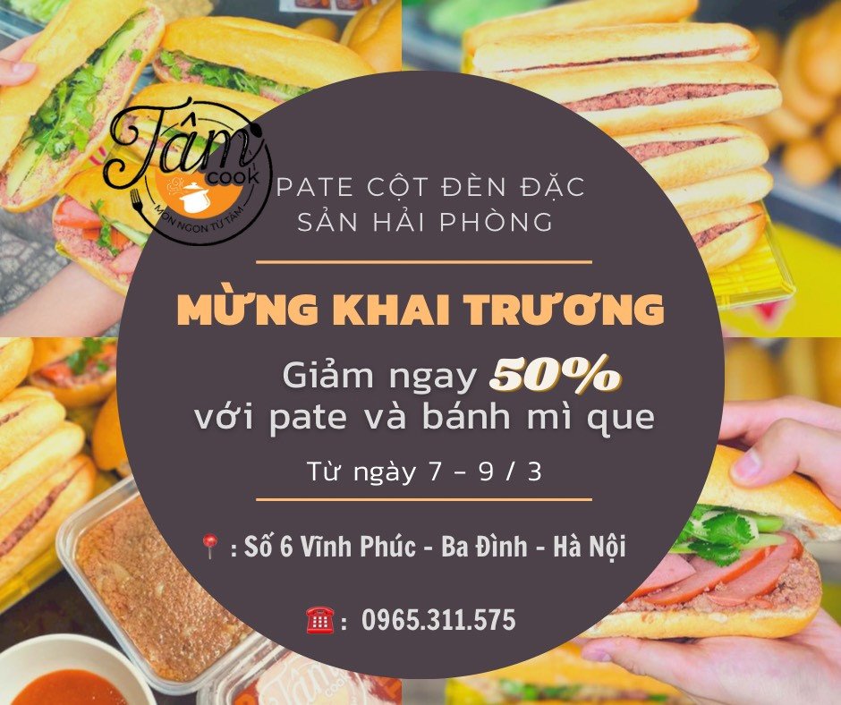 Bánh mì que với vỏ giòn rụm và nhân pate đậm đà, dễ dàng mua tại Ba Đình