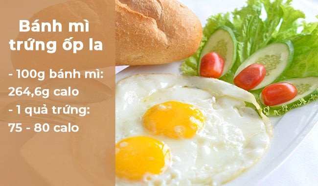 Bánh mì trứng ốp la thơm ngon và lượng calo