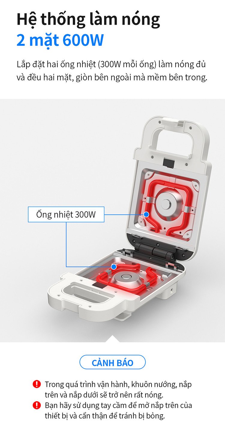 Bánh sandwich kẹp hoàn thành với máy kẹp nướng bánh mì Lock&amp;Lock
