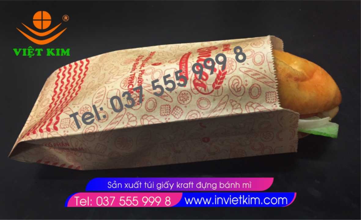 Bao bì bánh mì giấy Kraft thân thiện môi trường