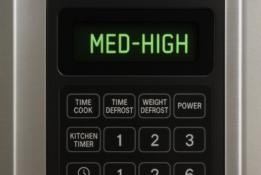 bật lò vi sóng ở công suất trung bình để quay bánh mì