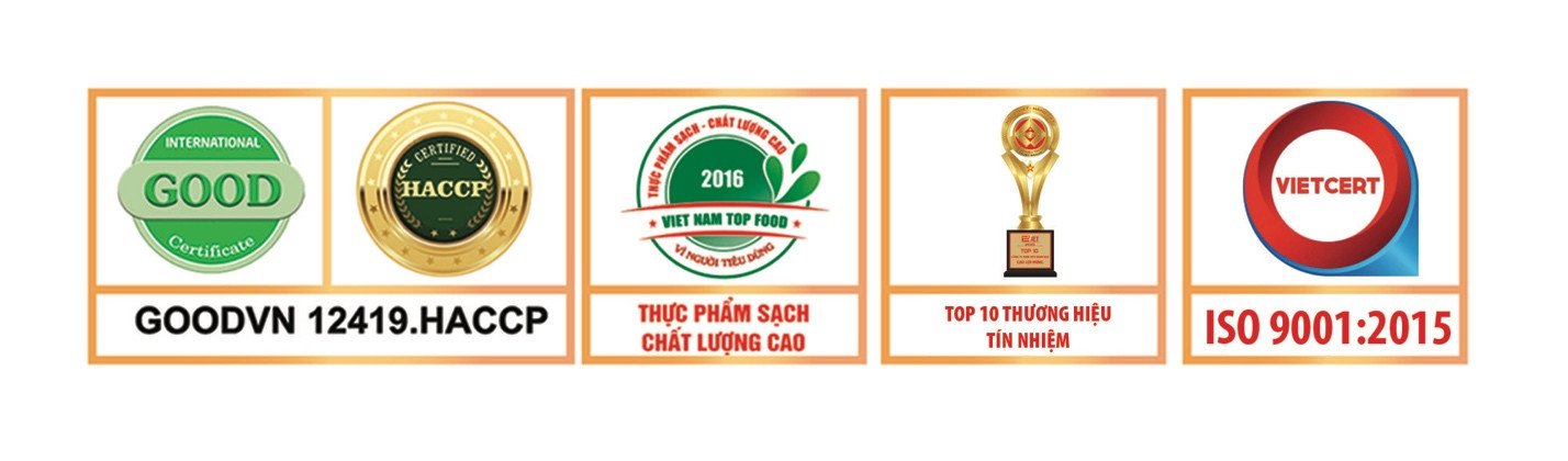Các chứng nhận uy tín về chất lượng và an toàn vệ sinh thực phẩm của Cao Lợi Hưng, đảm bảo cho bánh mì tươi