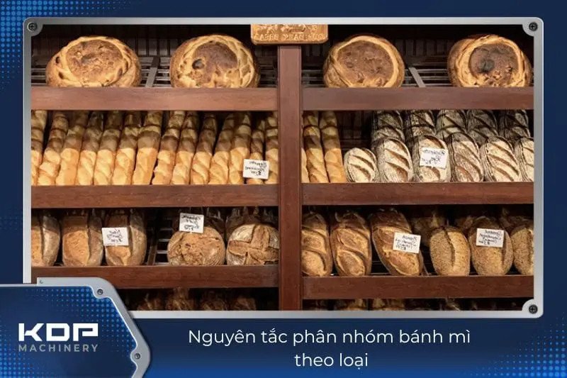 Cách xếp bánh mì đẹp theo nguyên tắc phân nhóm loại bánh