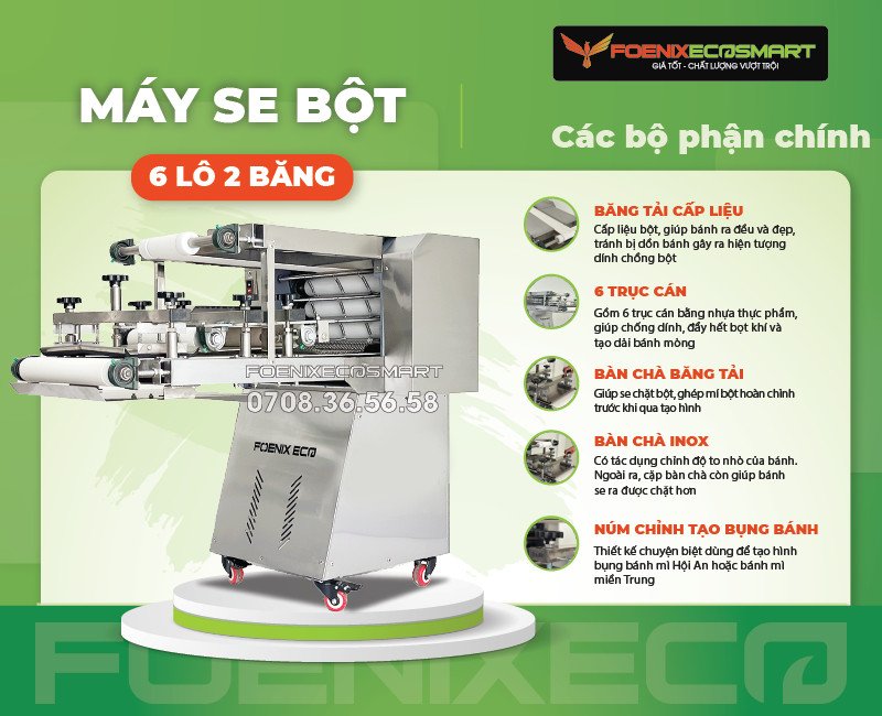 Cận cảnh các chi tiết quan trọng bên trong máy se bột bánh mì hiện đại