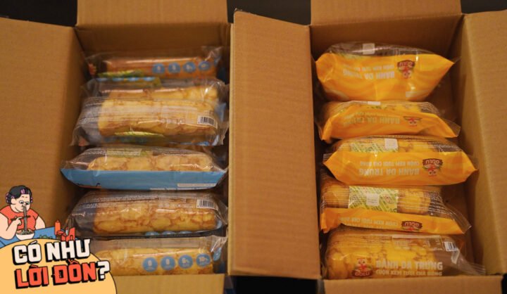 Cận cảnh nhân bánh trứng cuộn chà bông Hằng Du Mục với chà bông