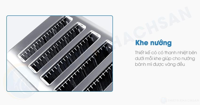 Chi tiết khe nướng bánh của thiết bị làm bánh mì sandwich, đảm bảo nhiệt đều