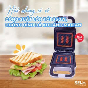 Công suất mạnh mẽ của máy ép bánh mì sandwich cho bánh vàng giòn