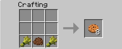 Công thức làm 8 chiếc bánh quy từ lúa mì và hạt cacao trong Minecraft