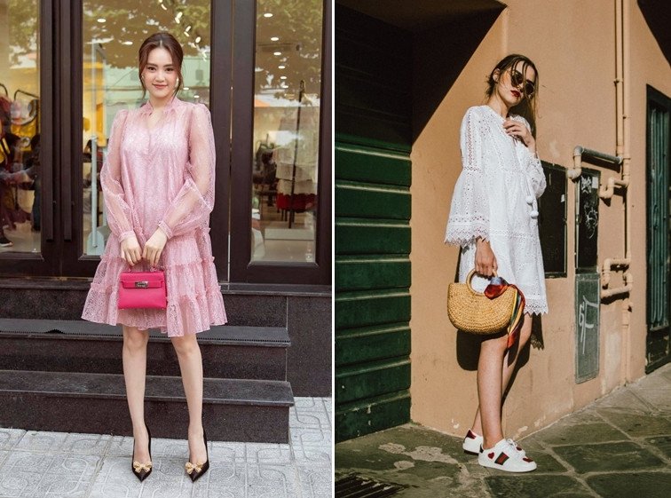 Đầm chữ A thích hợp với người eo bánh mì