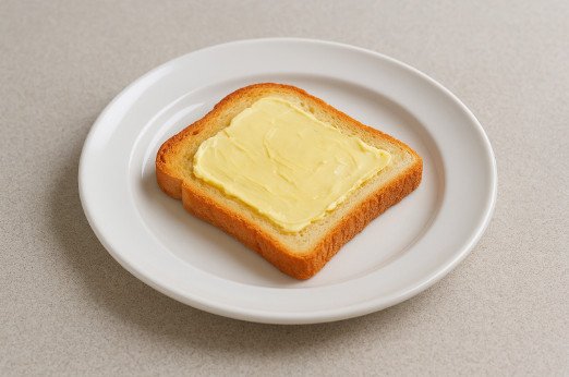 đặt lát bánh mì đã phết bơ lên đĩa dùng được trong lò vi sóng