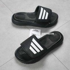 Dép Alphabounce 2022 Đen Logo Trắng