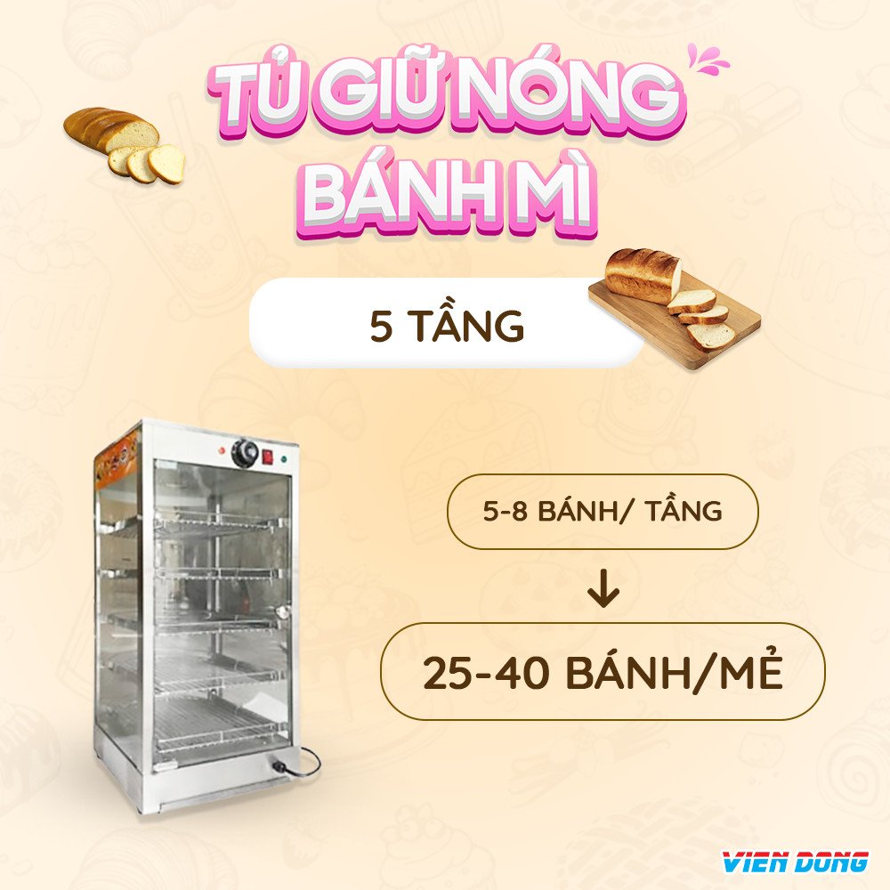 Dòng tủ giữ nóng bánh mì trưng bày tiện lợi cho các cửa hàng bánh.
