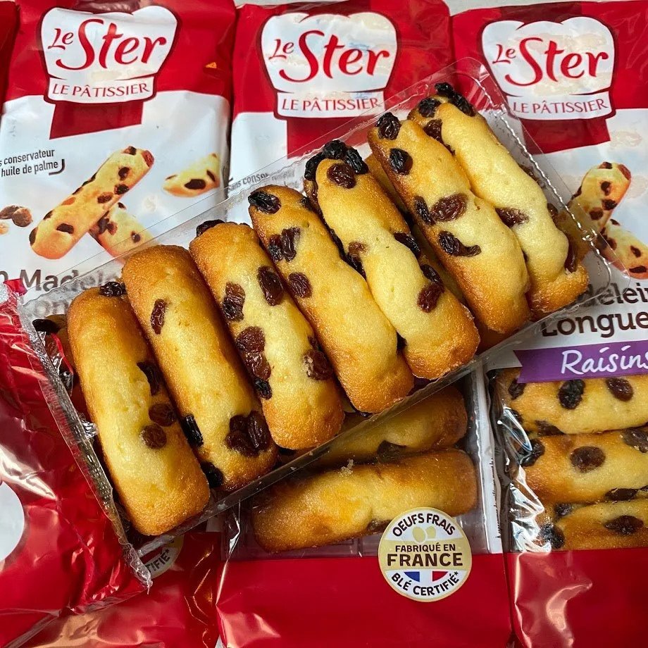 Gói bánh mì bông lan nho Le Ster Pháp 250g với 20 thanh nhỏ tiện lợi