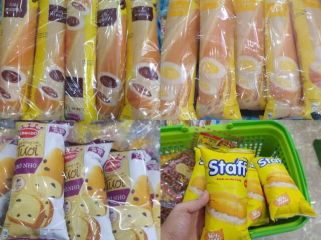 Hình ảnh bánh mì ngọt Kido với nhiều hương vị đa dạng hấp dẫn, thể hiện sự phong phú của dòng sản phẩm này.