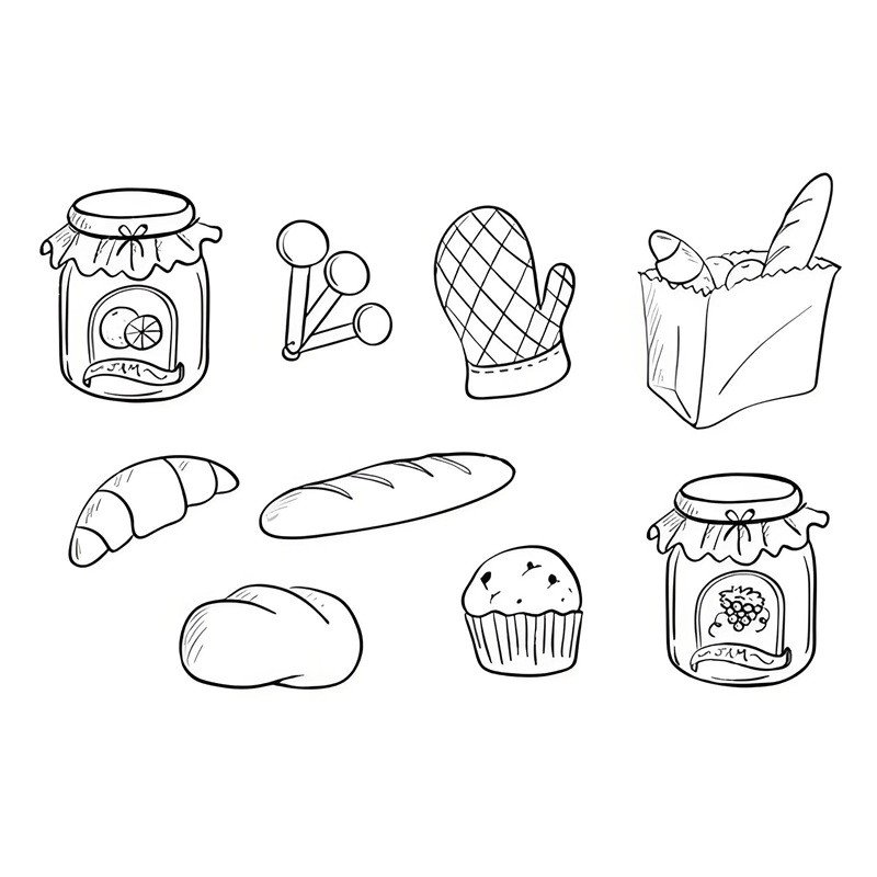 Hình ảnh bánh mì tươi ngon để bé tô màu