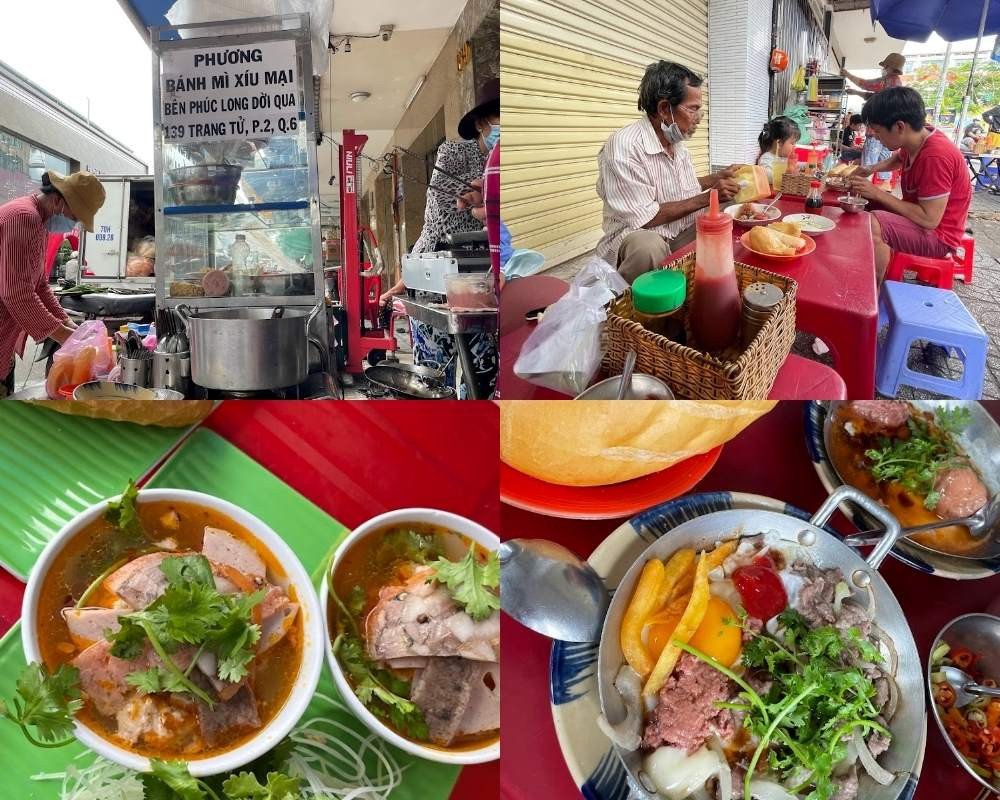 Hình ảnh bánh mì xíu mại chảo Cô Phương truyền thống