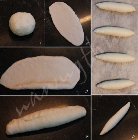 Hình ảnh các viên bột bánh mì sau khi chia và vo tròn, sẵn sàng cho công đoạn nặn