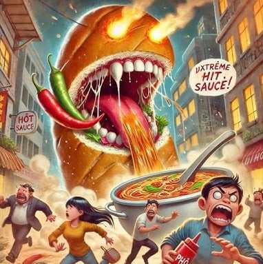 Hình ảnh minh họa quái vật bánh mì ram ram với tạo hình kỳ quái, gợi liên tưởng đến meme 'thối não' trên TikTok.