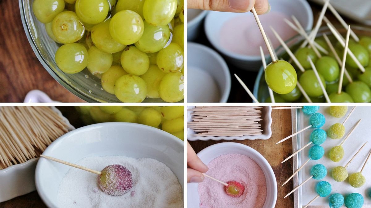 Hướng dẫn làm mứt nho cầu vồng đẹp mắt với Gelatin