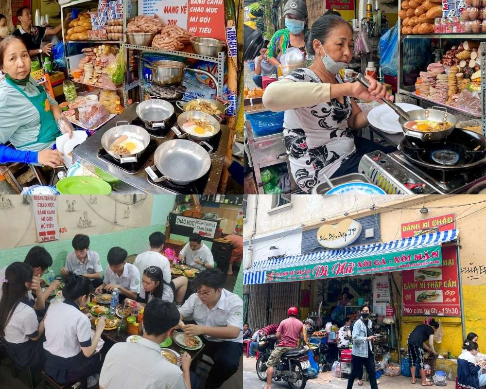 Không gian hoài cổ của tiệm bánh mì chảo Đặng Trần Côn