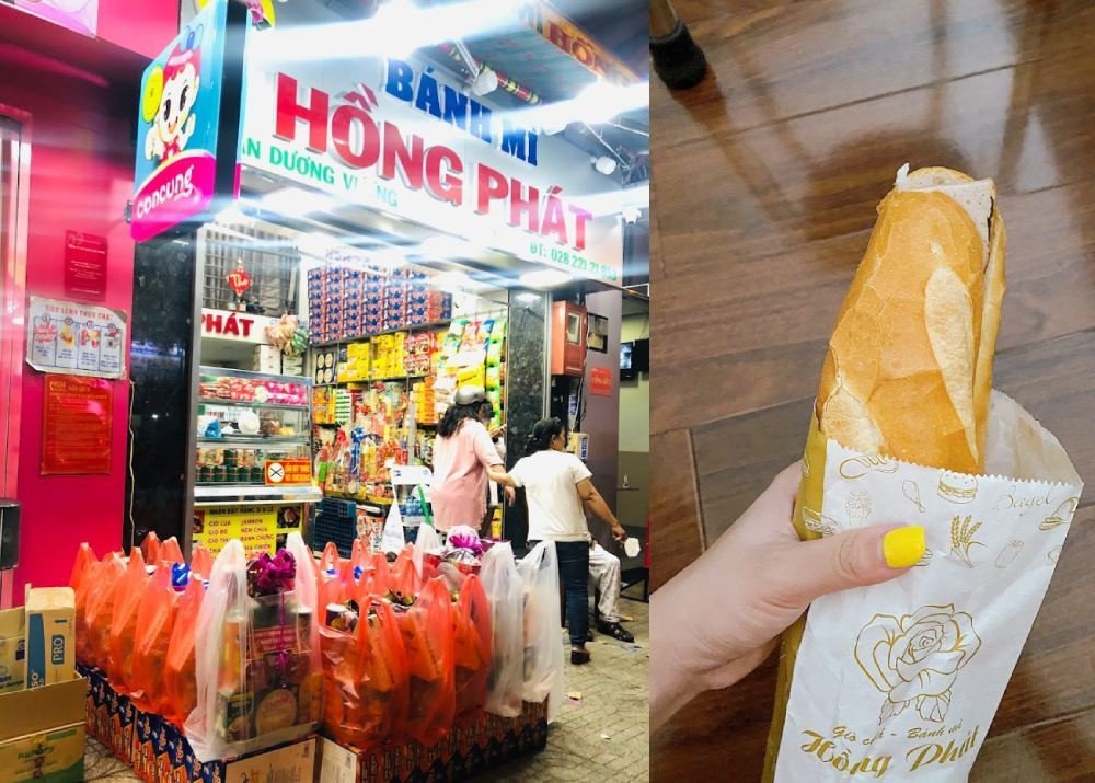 Không gian quán Bánh mì Hồng Phát đơn giản