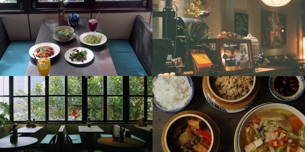 Không gian yên bình và ấm cúng tại Here &amp; Now Vegetarian Phú Nhuận