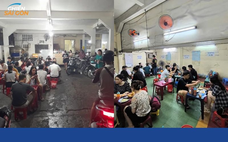 Lò than nướng thịt bò trực tiếp tại tiệm A Tùng bánh mì Campuchia