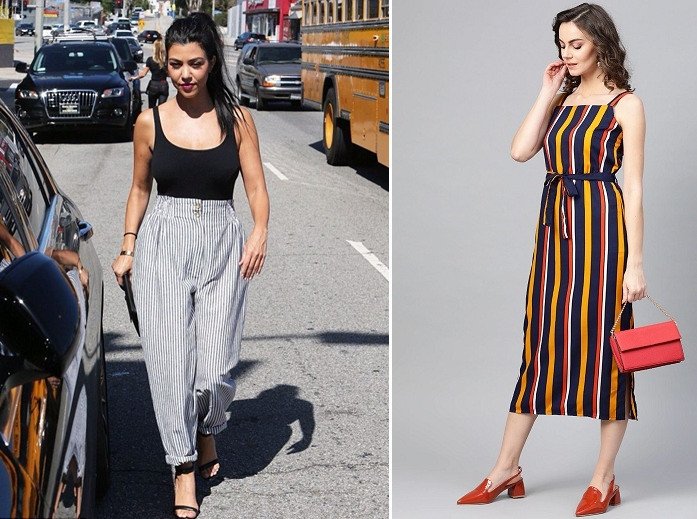 Mặc đồ kẻ sọc dọc để thu gọn vóc dáng