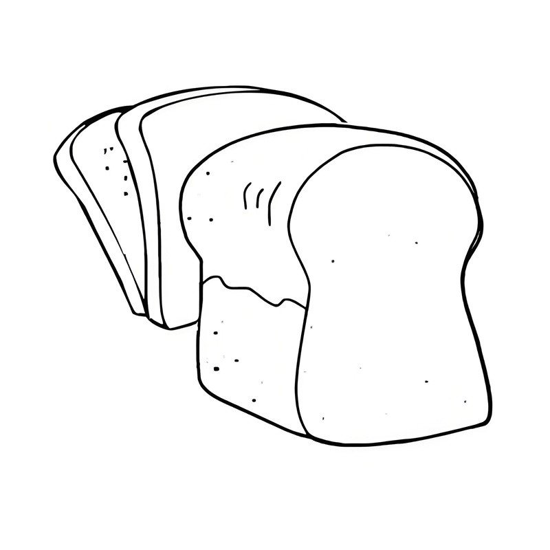 mẫu tô màu ổ bánh mì hình mặt cười ngộ nghĩnh