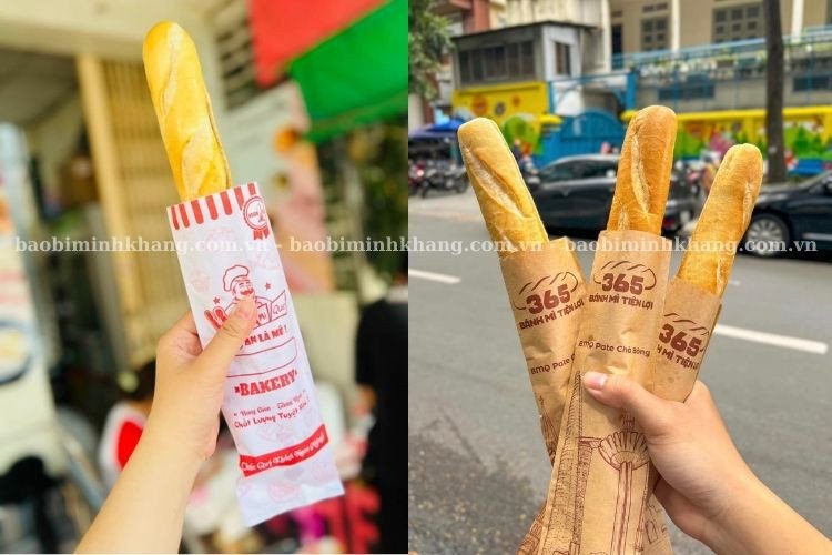 Mẫu túi giấy đựng bánh mì que dài giữ bánh giòn
