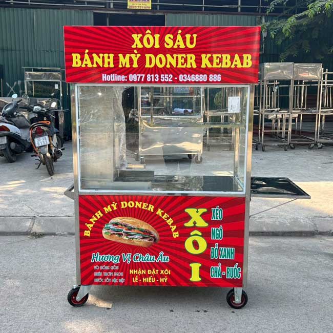 Mẫu xe xôi bánh mì đẹp, dễ dàng di chuyển