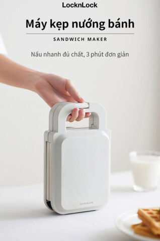 Máy kẹp nướng bánh mì Lock&Lock EJB126IVY màu kem tinh tế