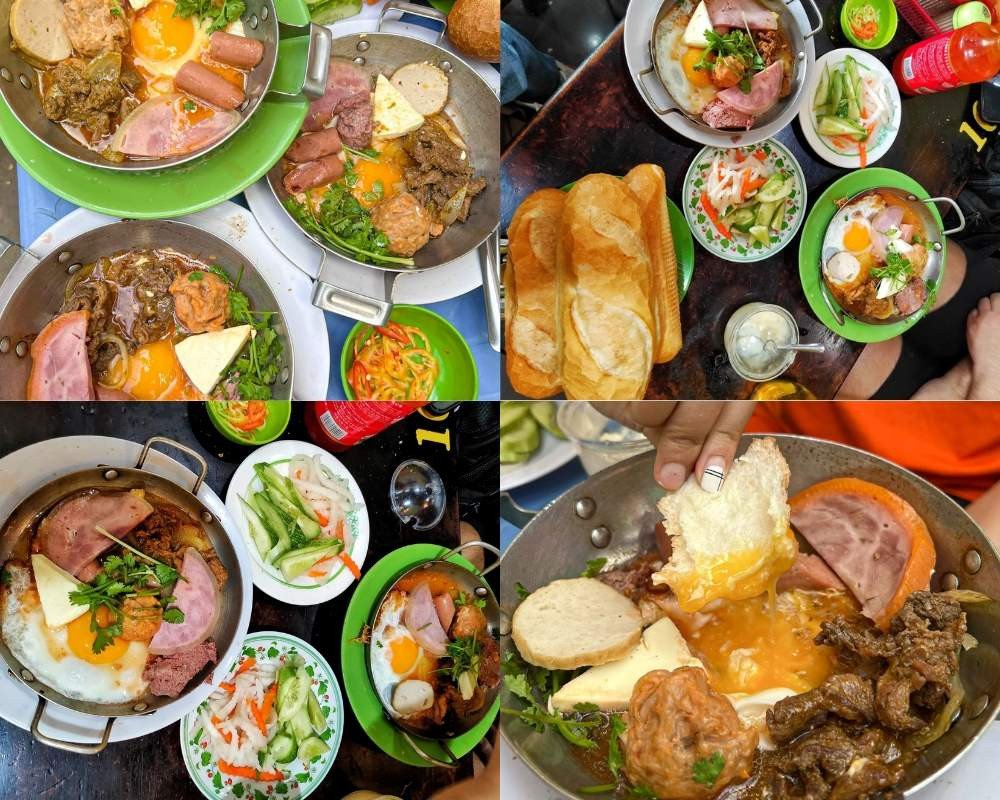 Món bánh mì chảo thập cẩm ngon Sài Gòn tại quán Đặng Trần Côn